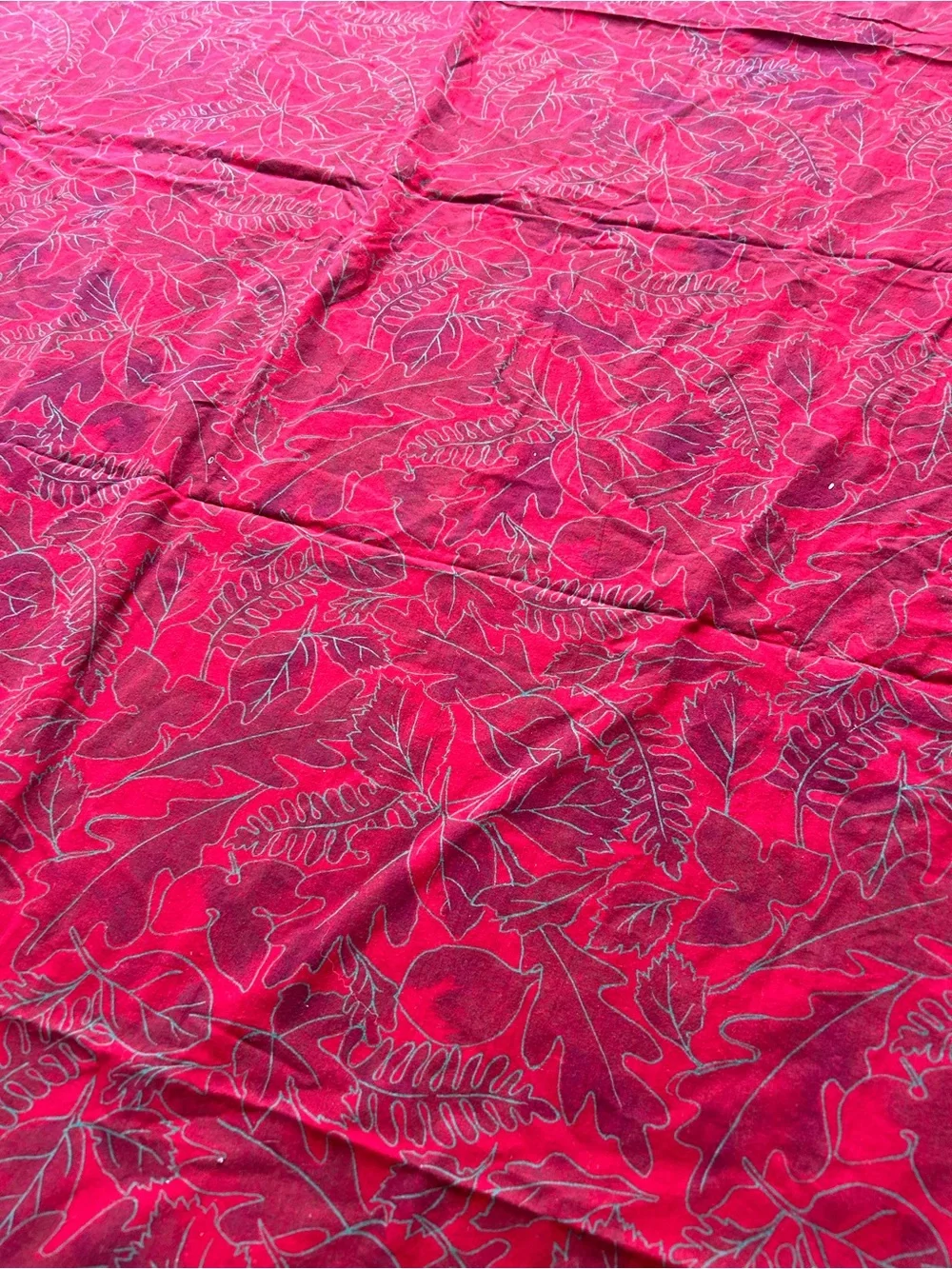 Vintage CRATE & BARREL Talven Gold Block Printed Cotton Tablecloth #0515264